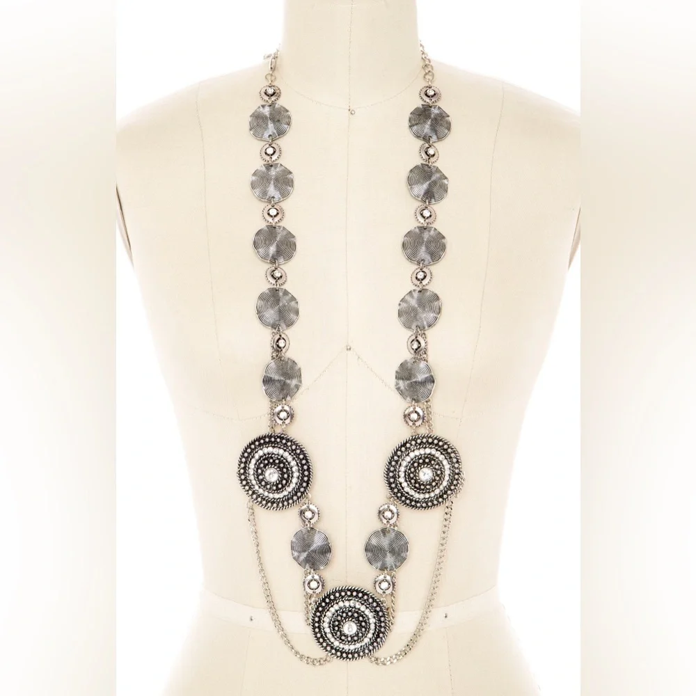 Gold or Silver Vintage Inspired Boho Medallion Chain Statement Belt